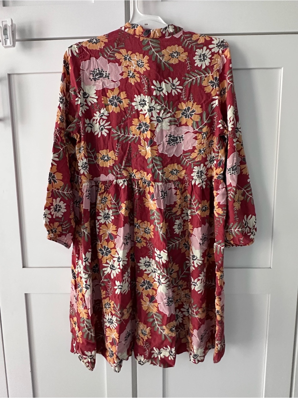 Two of Free assembly Women’s ' Floral Ruffle Yoke Dresses in Rose Red Floral - Picture 11 of 11